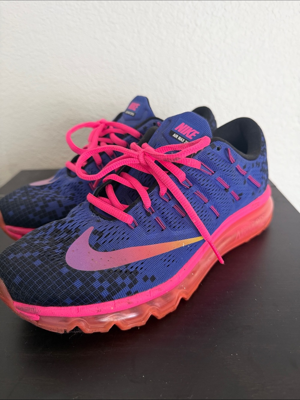 Nike 7Y (womans 8) Blue and Pink Blue Air Max 2016 Running Shoes used